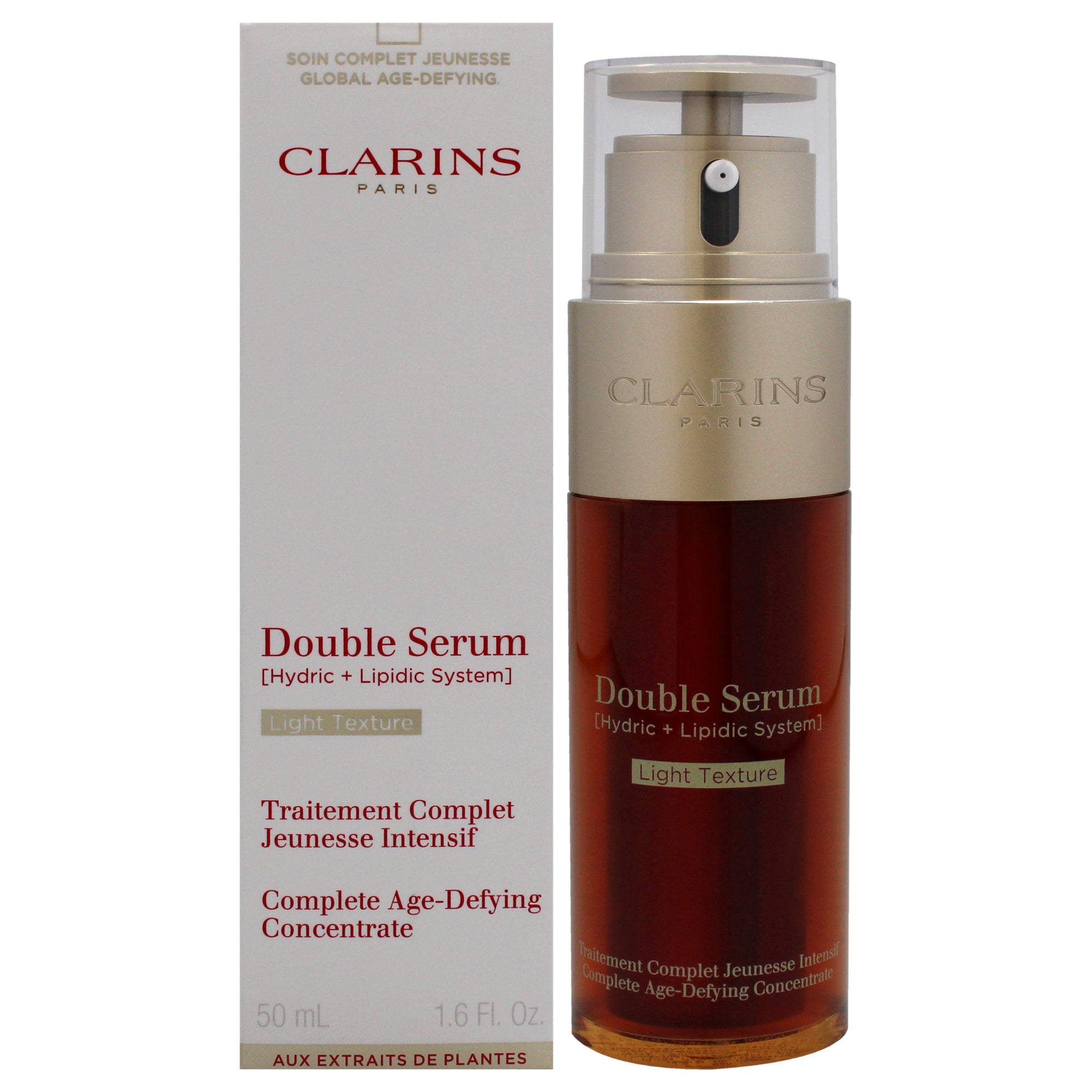 Double Serum Light Texture Complete Age-Defying Concentrate by Clarins for Women - 1.6 oz Serum