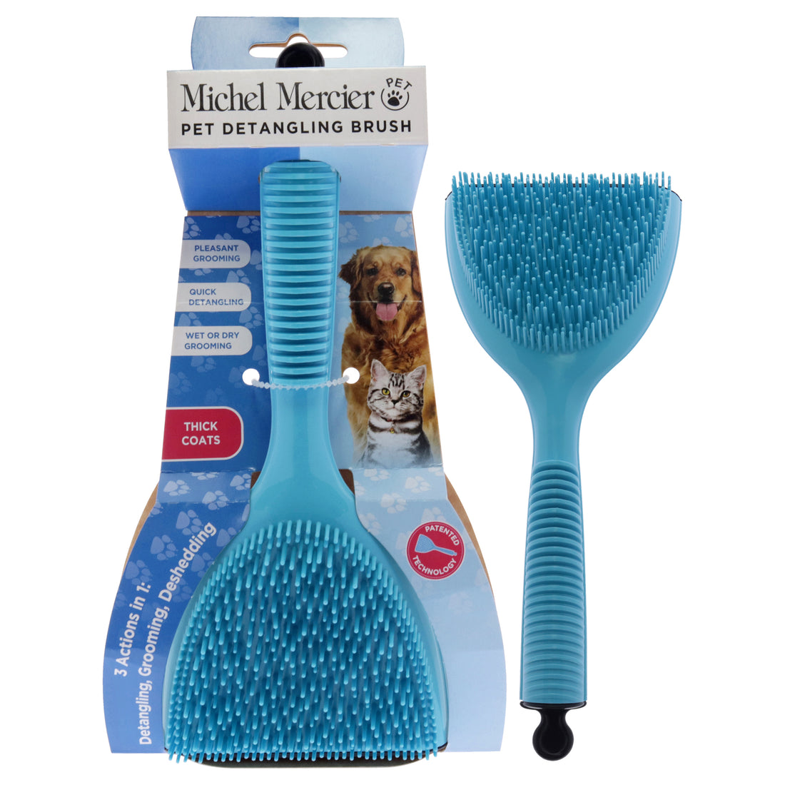Pet Detangling Brush - Blue