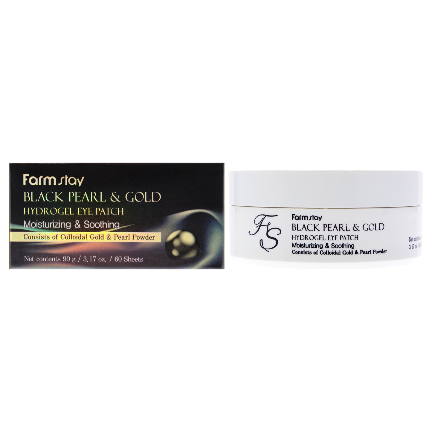 Black Pearl and Gold Hydrogel Eye Patch
