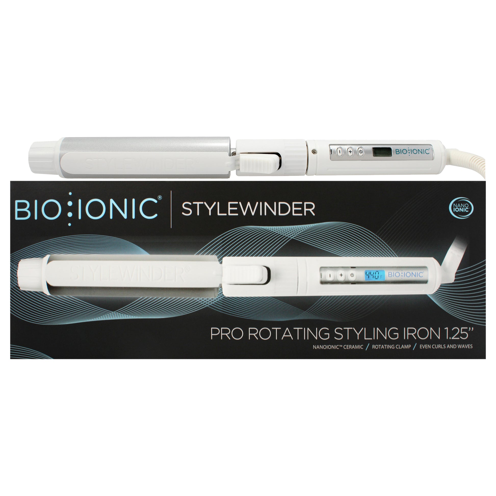 Bio Ionic Stylewinder Pro Rotating Styling Iron - White