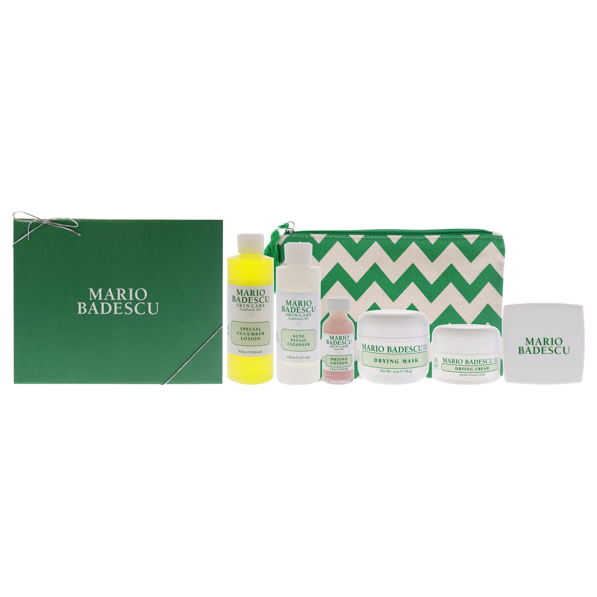 Acne Control Kit by Mario Badescu for Unisex - 5 Pc 6oz Acne Facial Cleanser, 8oz Special Cucumber Lotion, 2oz Drying Mask, 1oz Drying Lotion, 0.5oz Drying Cream
