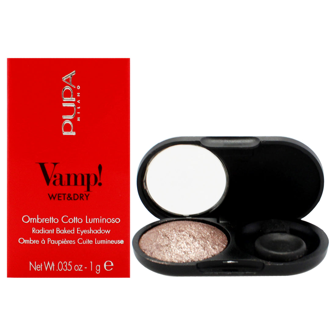 Vamp! Wet and Dry Baked Eyeshadow - 404 Cold Taupe by Pupa Milano for Women - 0.35 oz Eye Shadow