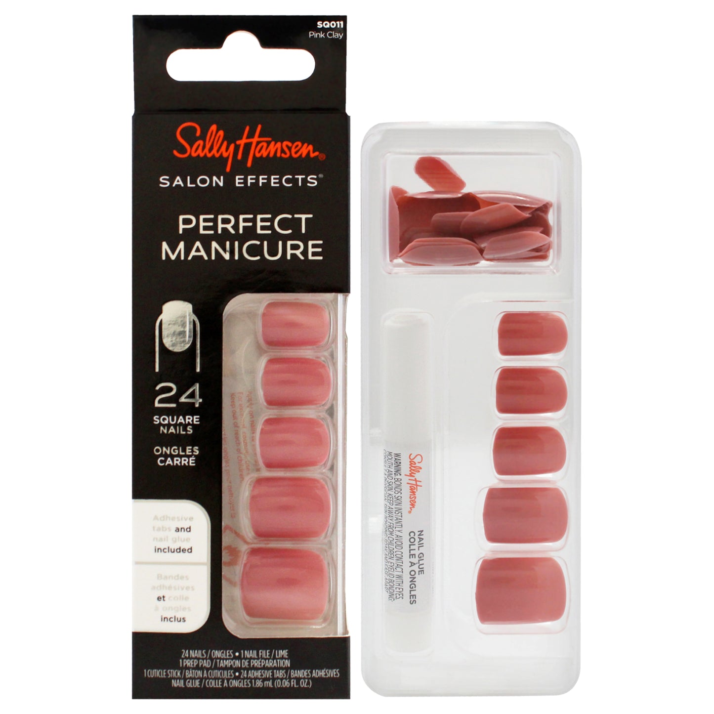 Salon Effects Perfect Manicure Square Nails - SQ011 Pink Clay