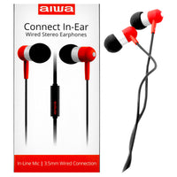 Aiwa Audio Connect In-Ear Stereo Earphones - Red
