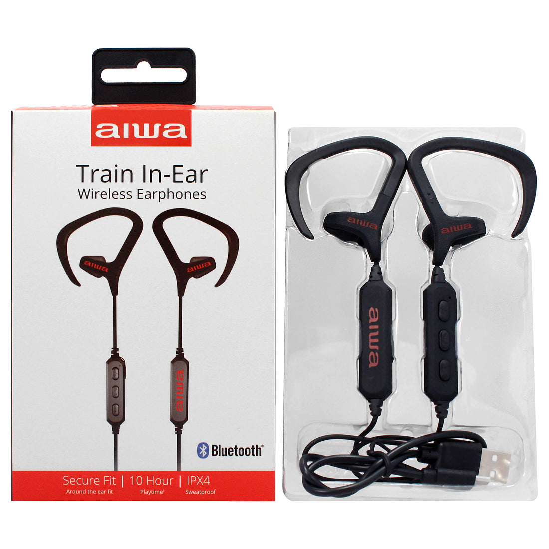 Aiwa Audio Train In-Ear Wireless Earphones - Black