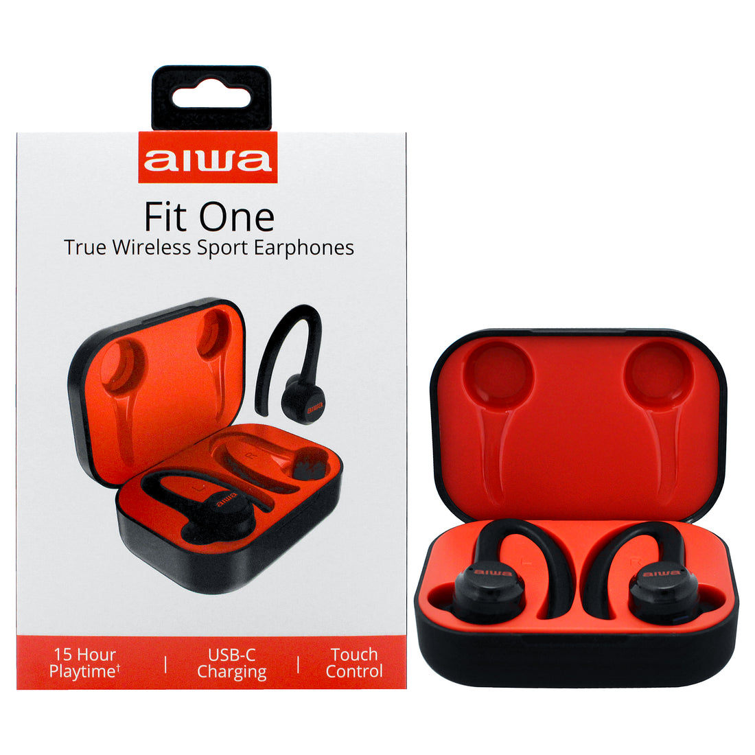 Aiwa Audio Fit One True Wireless Sport Earphones - Black