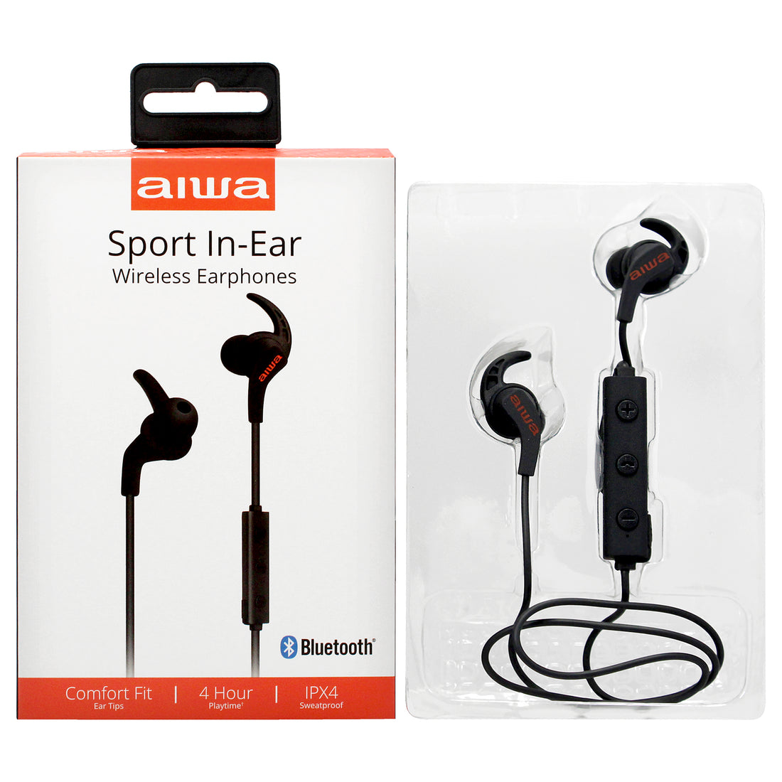 Aiwa Audio Sport In-Ear Wireless Earphones - Black