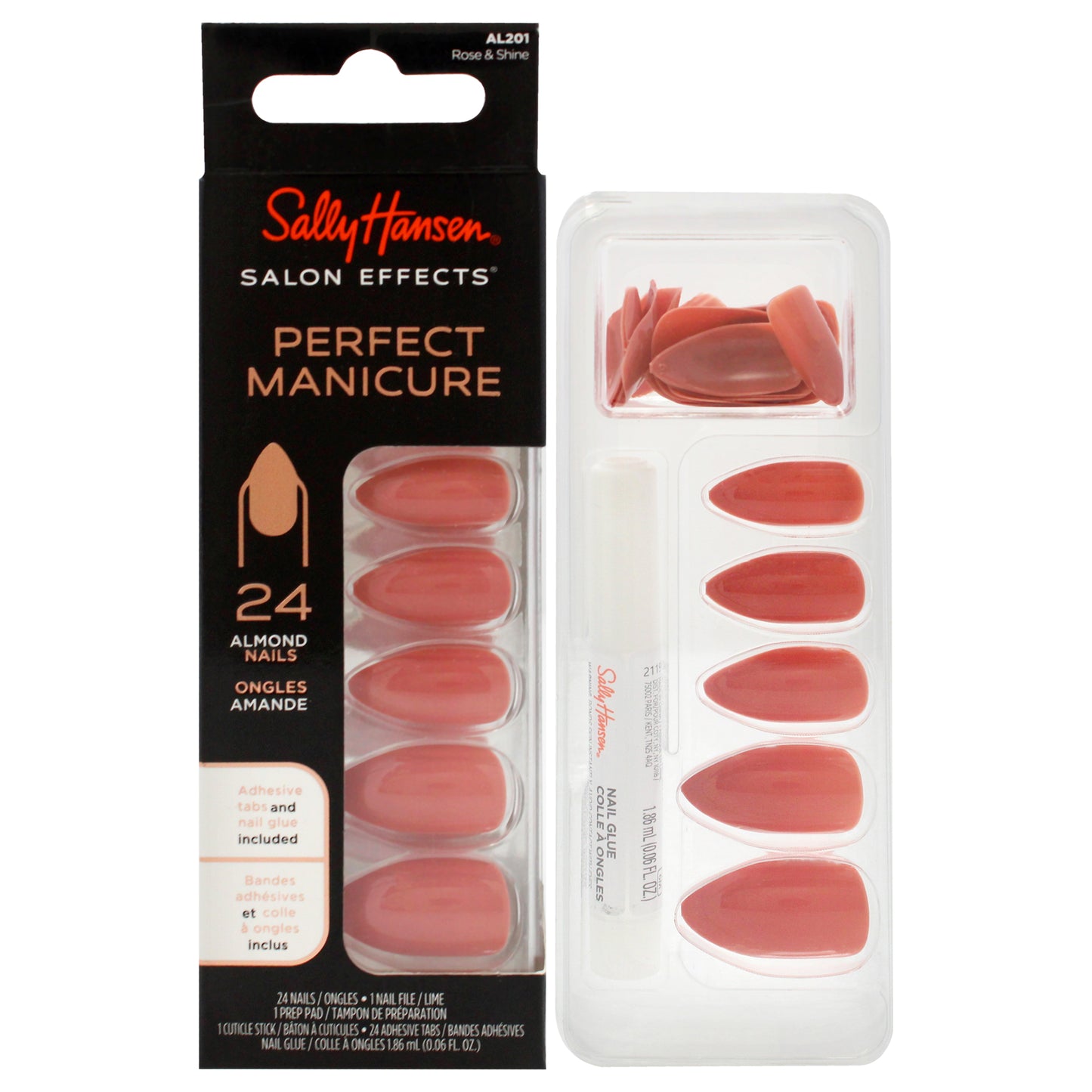 Salon Effects Perfect Manicure Almond Nails - AL201 Rose and Shine