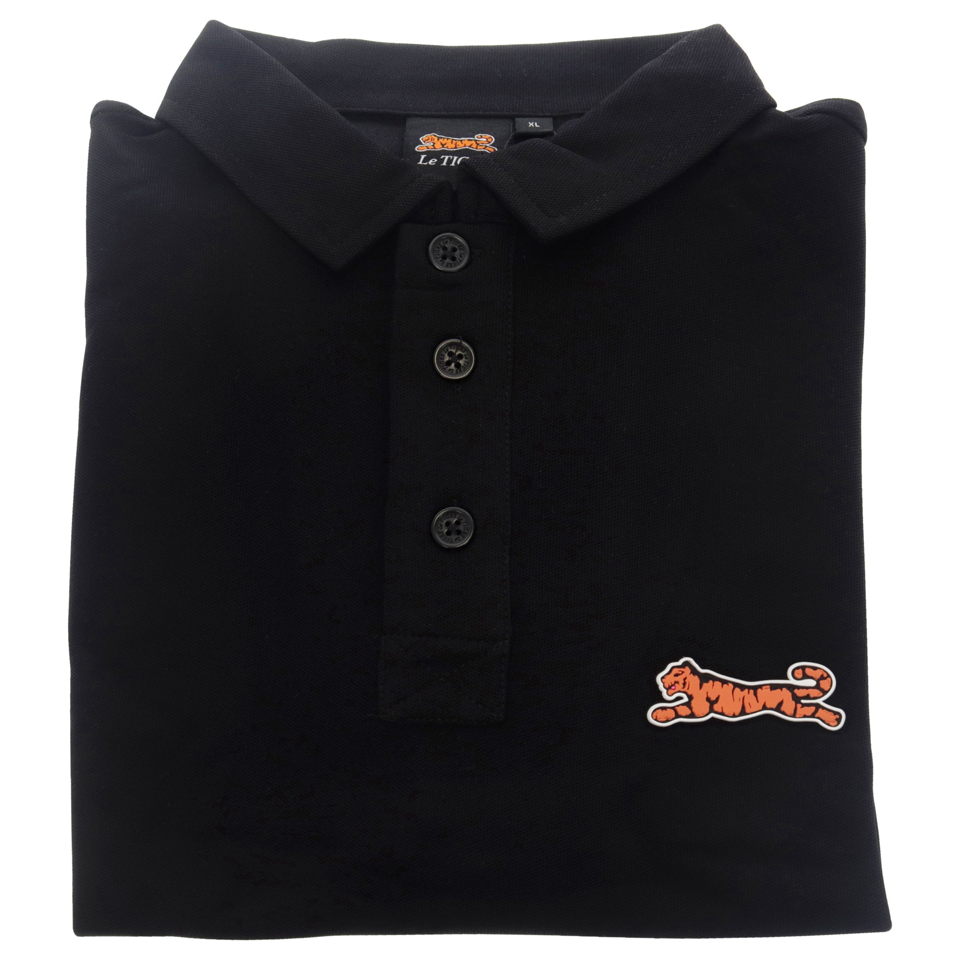 Classic Cotton Polo Shirt - Black by Le Tigre for Men - 1 Pc Shirt (XL)