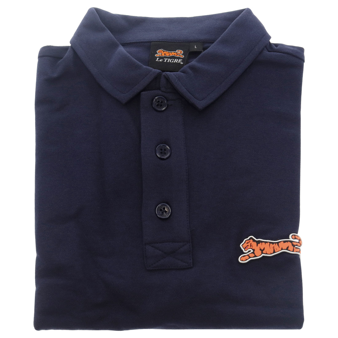 Classic Cotton Polo Shirt - Navy by Le Tigre for Men - 1 Pc Shirt (L)