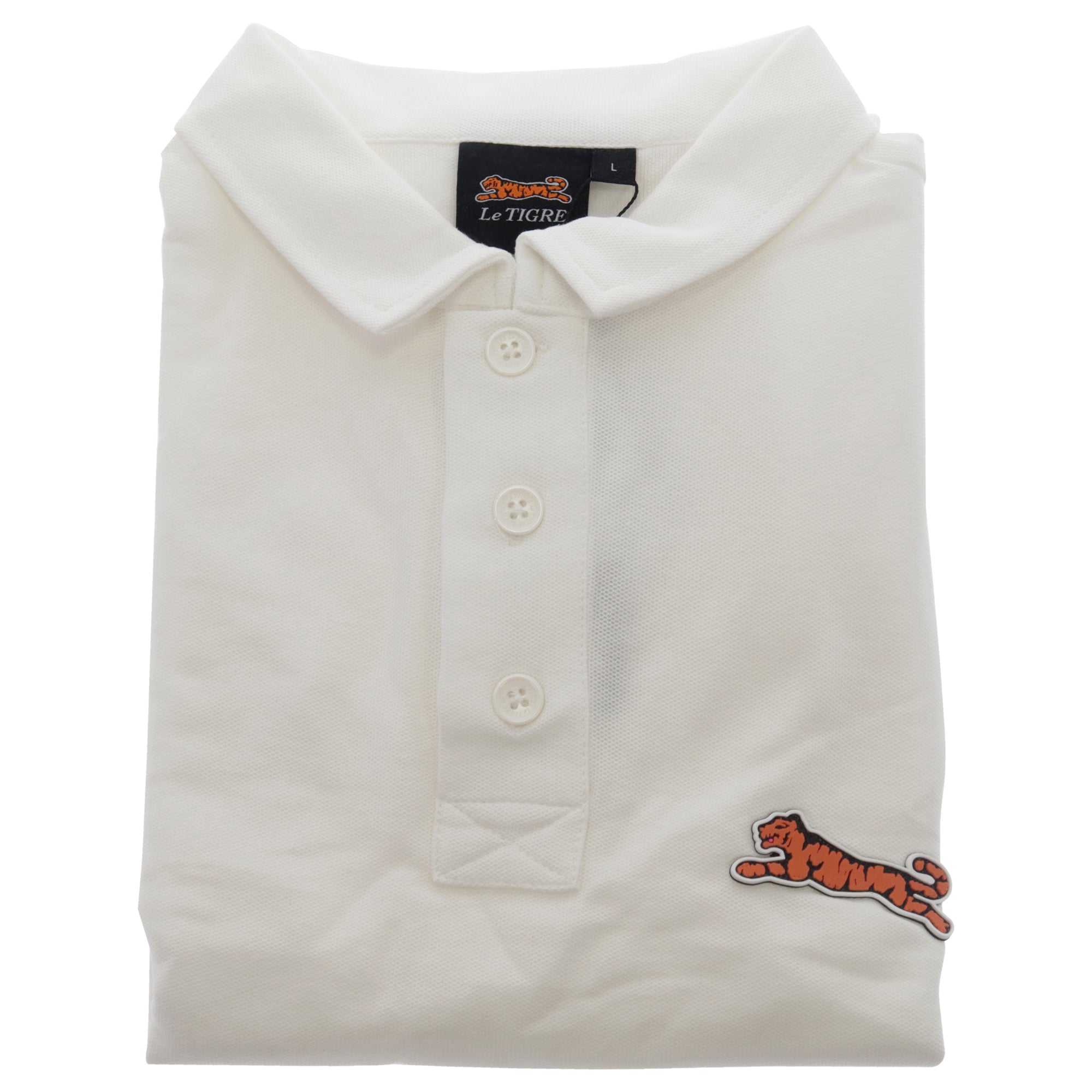 Classic Cotton Polo Shirt - White by Le Tigre for Men - 1 Pc Shirt (L)