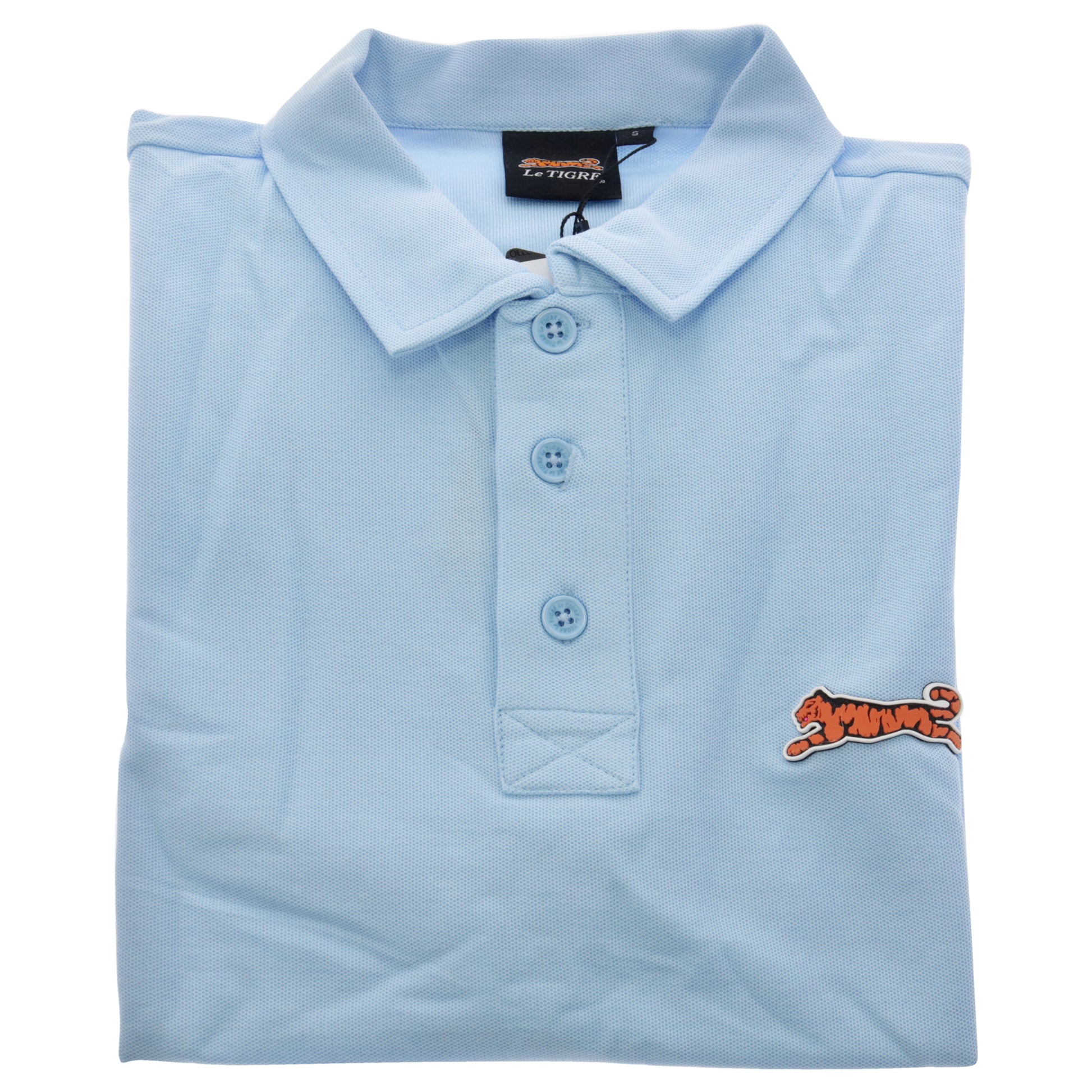 Classic Cotton Polo Shirt - Sky Blue by Le Tigre for Men - 1 Pc Shirt (S)