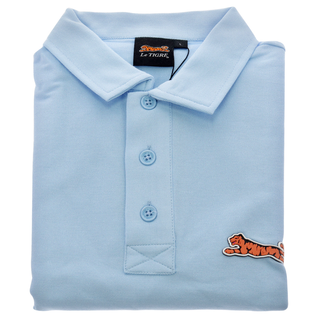 Classic Cotton Polo Shirt - Sky Blue by Le Tigre for Men - 1 Pc Shirt (L)