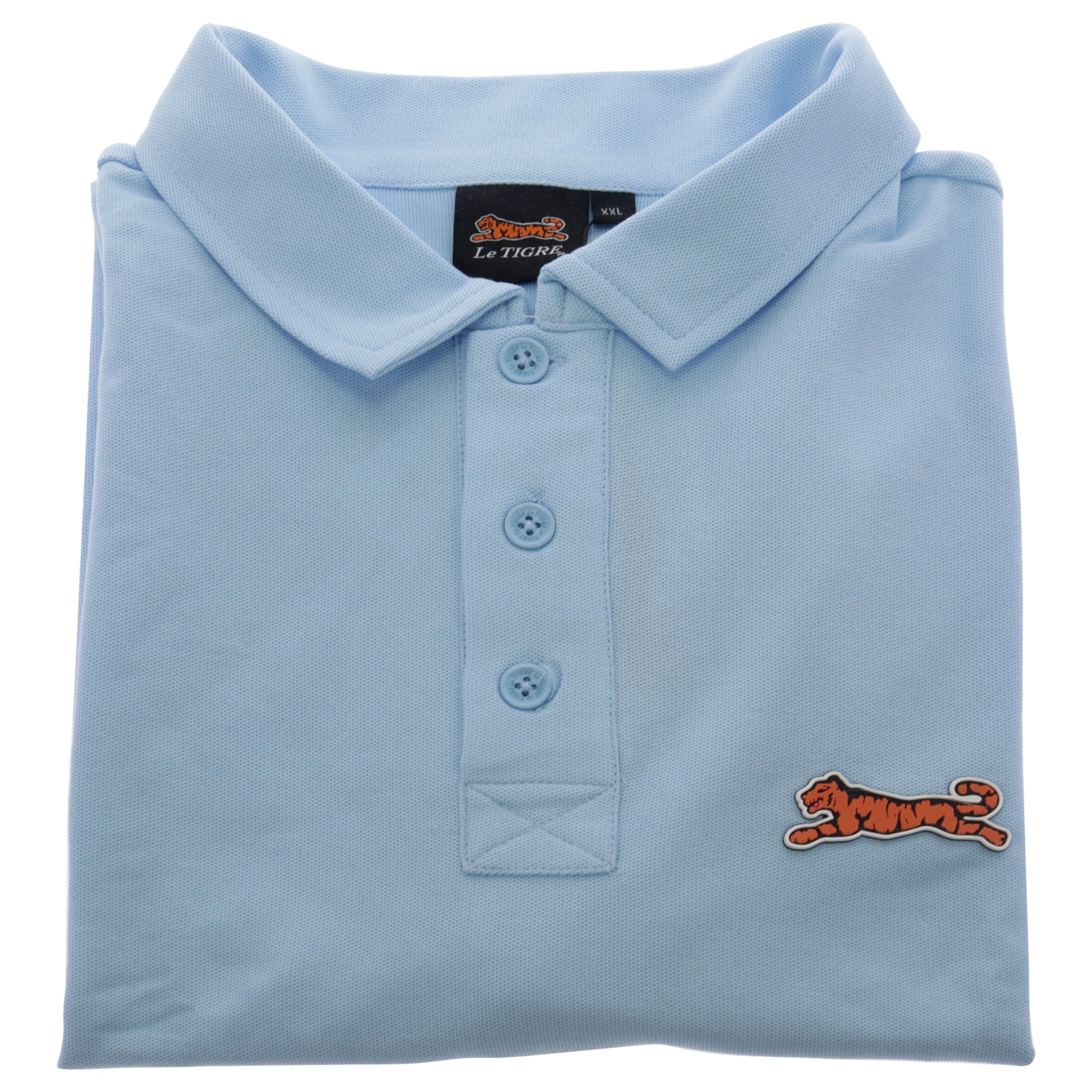 Classic Cotton Polo Shirt - Sky Blue by Le Tigre for Men - 1 Pc Shirt (XXL)