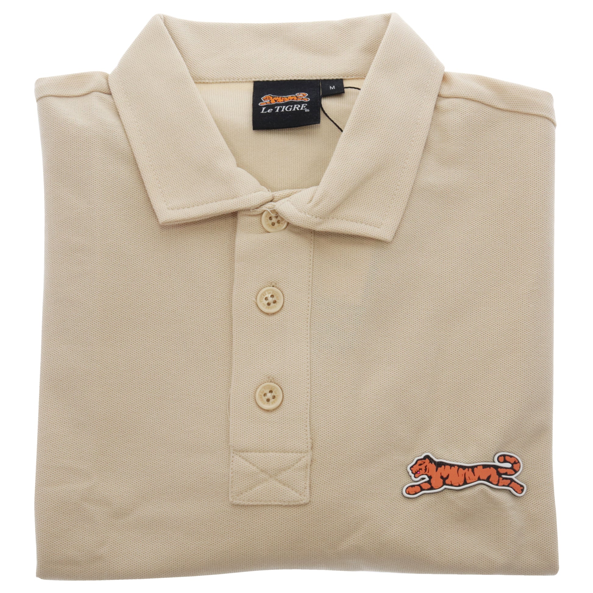 Classic Cotton Polo Shirt - Beige by Le Tigre for Men - 1 Pc Shirt (M)