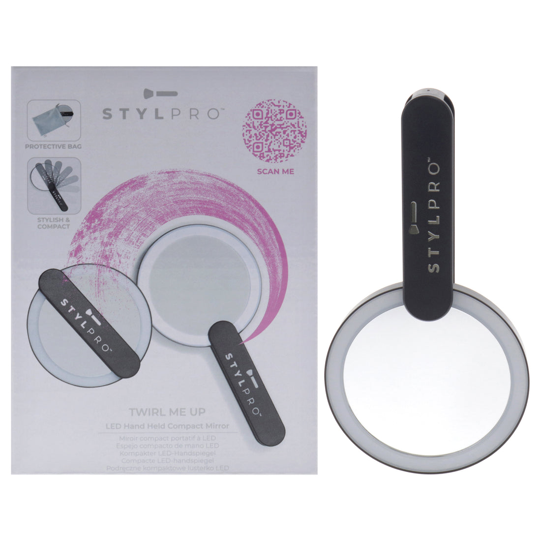 Stylpro Twirl Me Up Led Hand Held Compact Mirror
