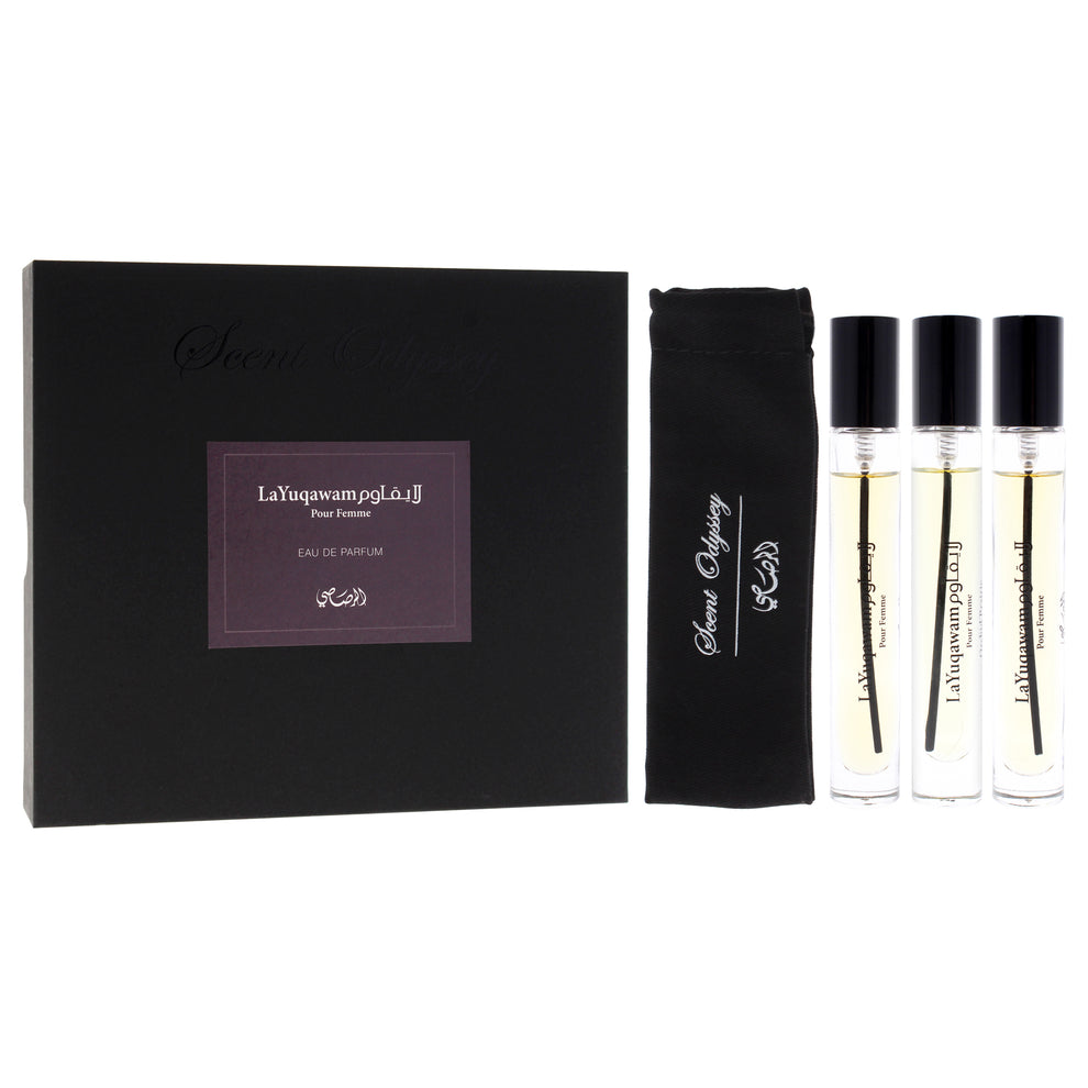 Scent Odyssey - La Yuqawam by Rasasi for Women - 3 Pc Mini Gift Set ...