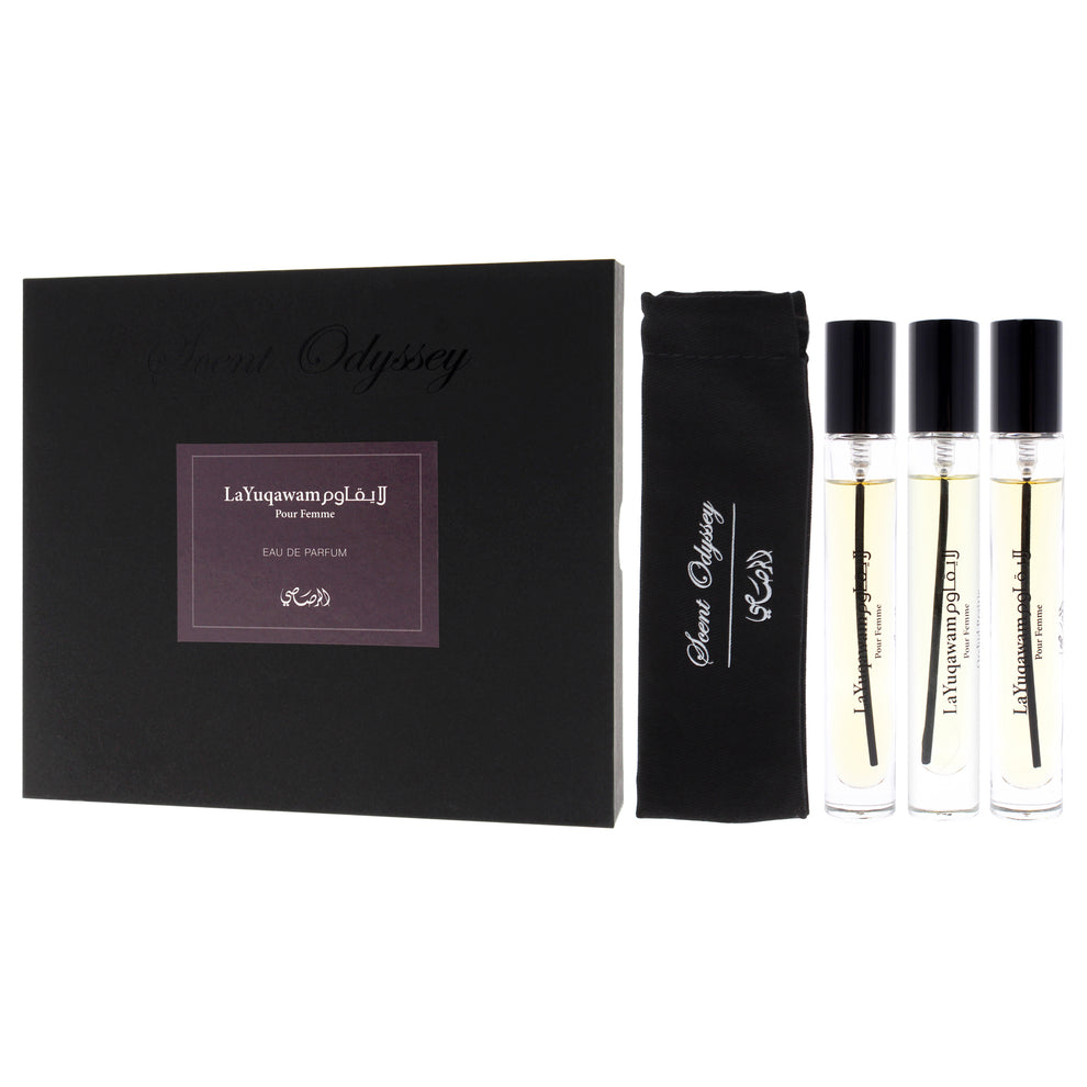 Scent Odyssey - La Yuqawam by Rasasi for Women - 3 Pc Mini Gift Set ...