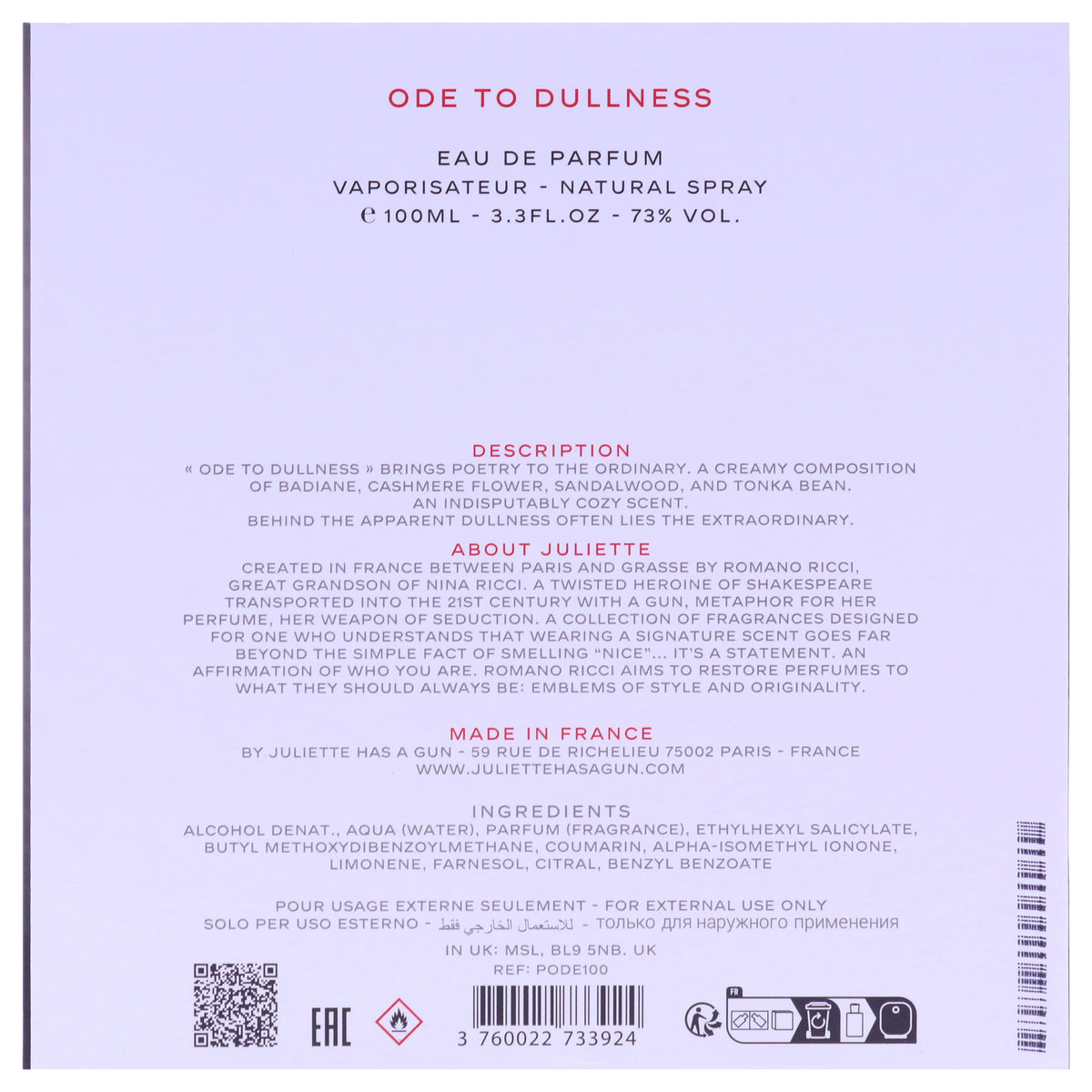 Ode To Dullness EDP Spray