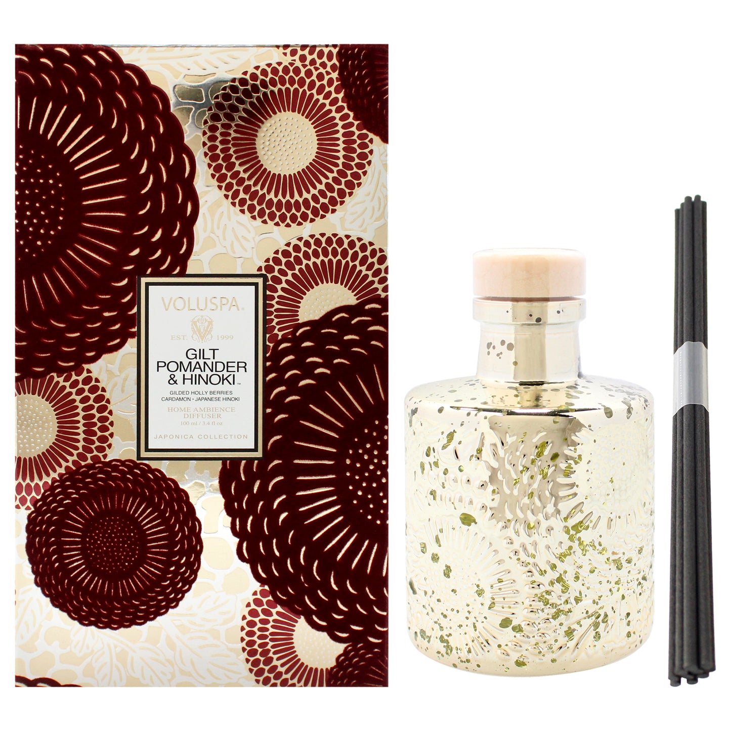Japonica Collection - Gilt Pomander and Hinoki Reed Diffuser