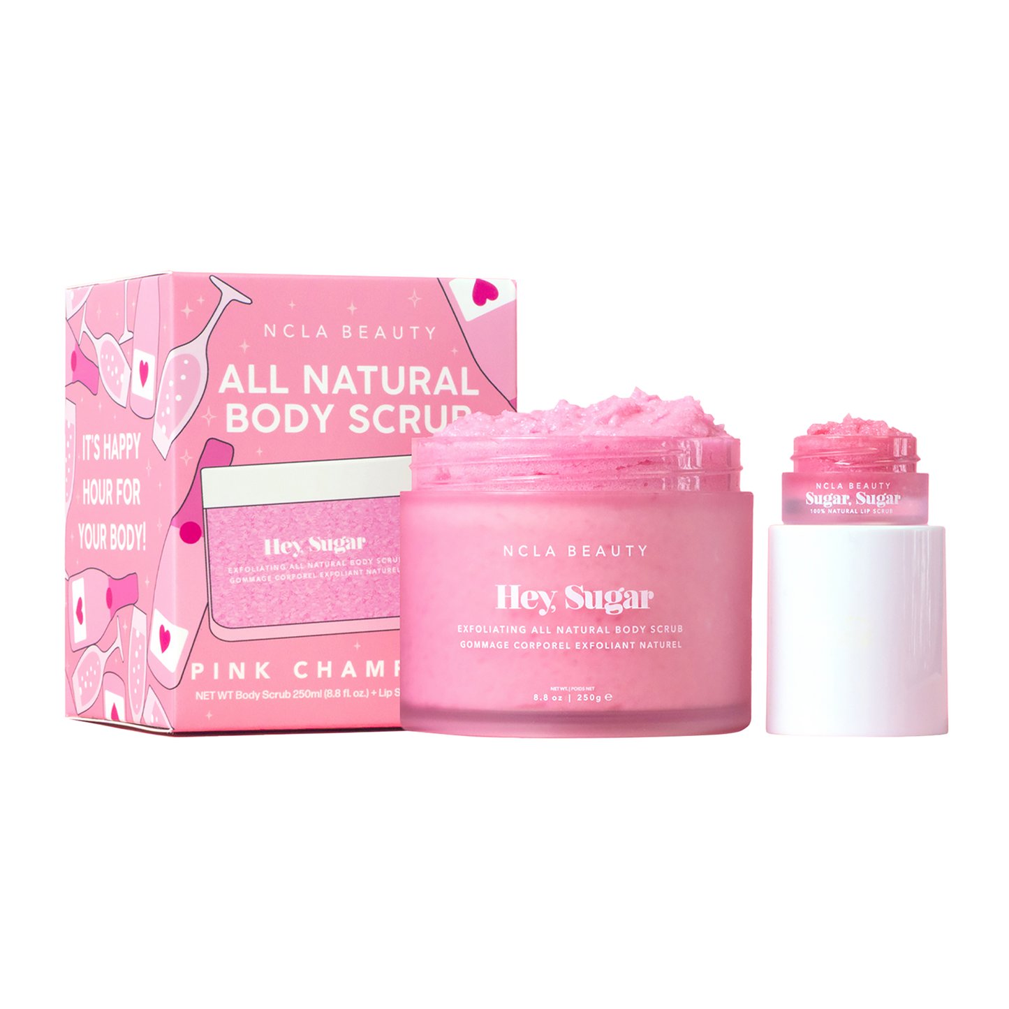 Hey Sugar All Natural Body Scrub and Mini Lip Scrub Set