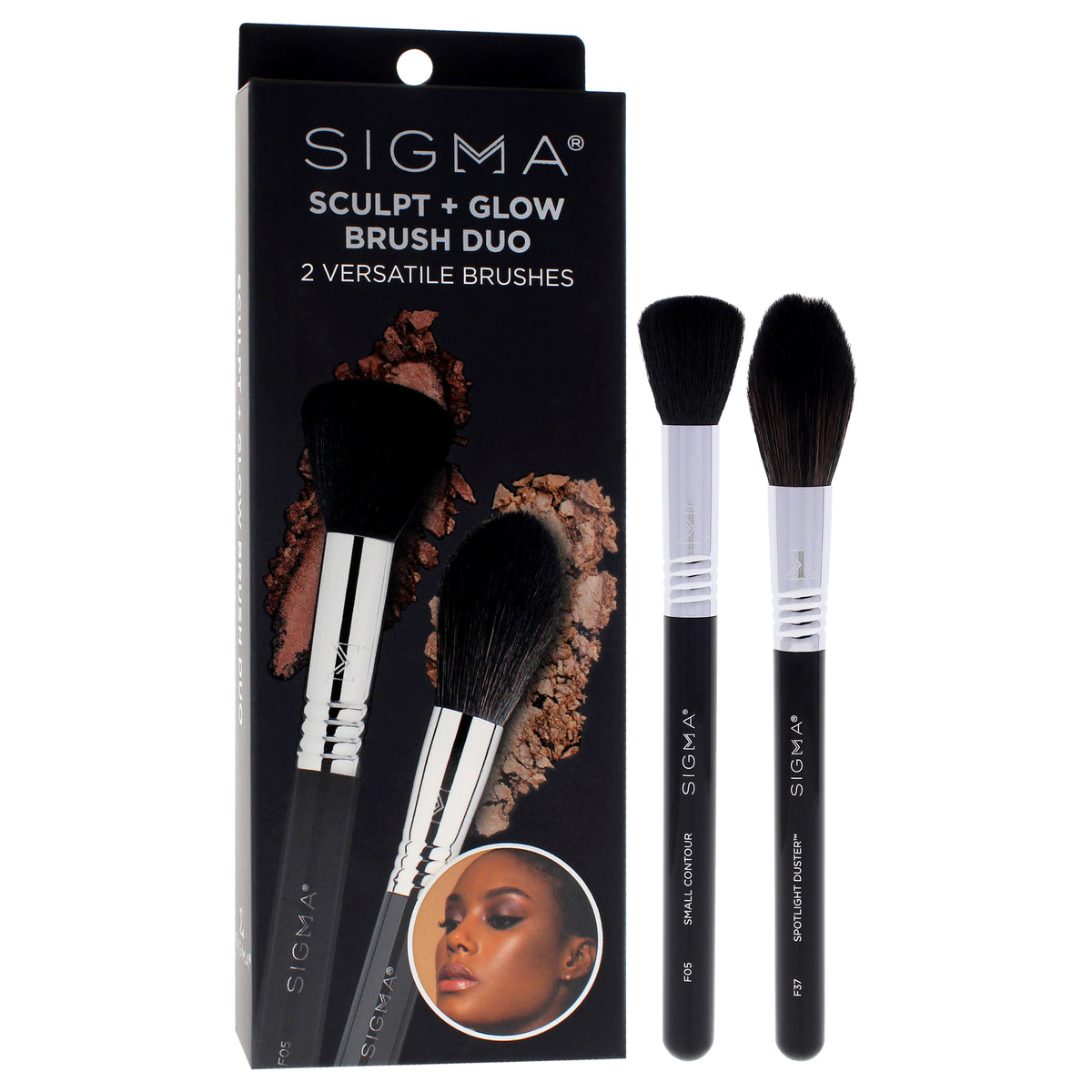 Sculpt Plus Glow Brush Duo Small Contour - F05, Spotlight Duster - F37