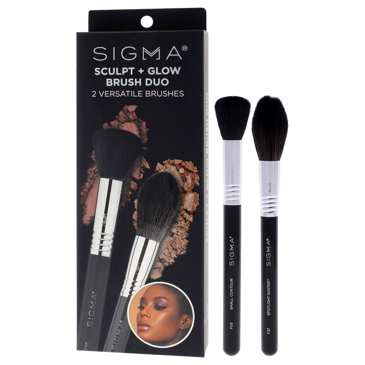 Sculpt Plus Glow Brush Duo Small Contour - F05, Spotlight Duster - F37
