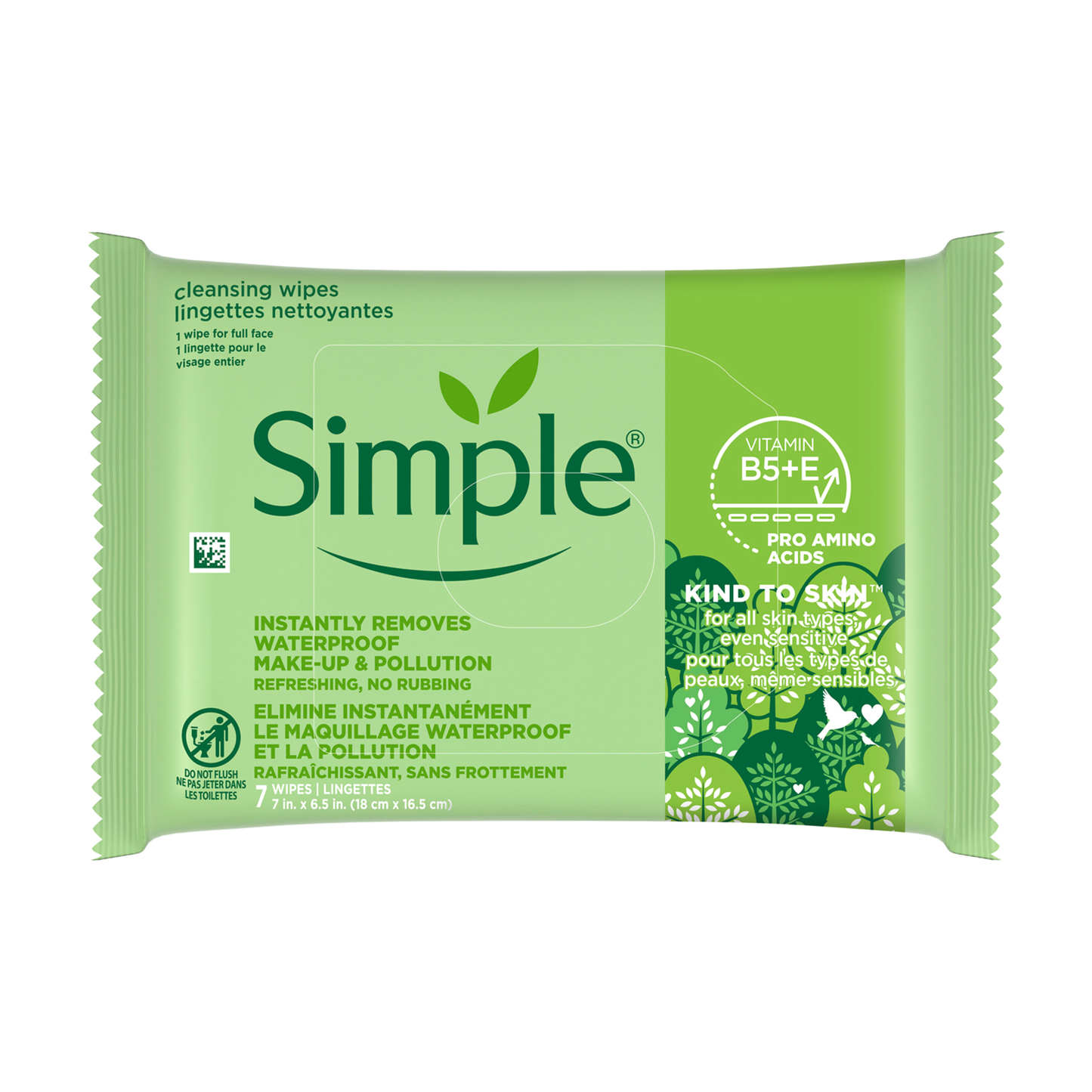Kind To Skin Cleansing Makeup Remover Wipes - 7pc
