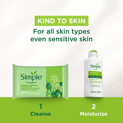 Kind To Skin Cleansing Makeup Remover Wipes - 25pc