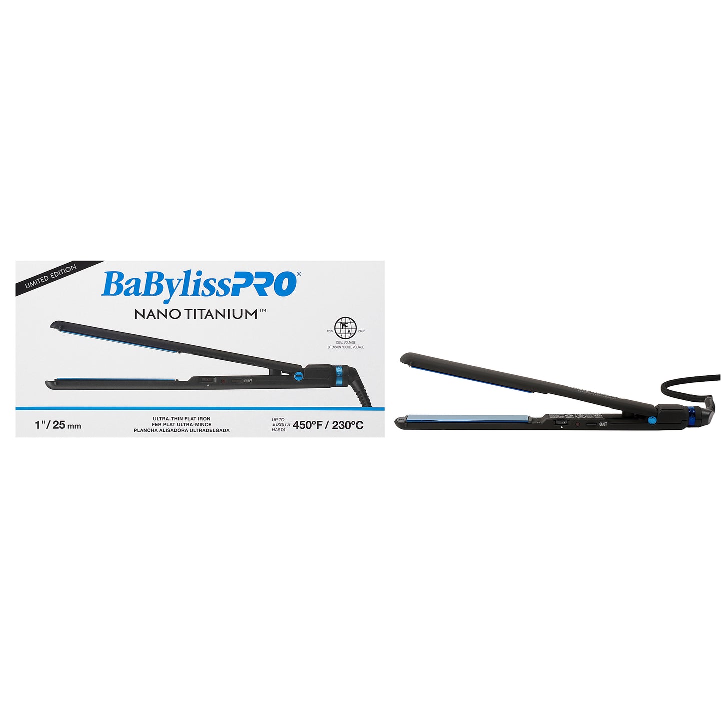 Nano Titanium Ultra-Thin Flat Iron Limited Edition - BNTMB4072TUC - Black-Blue
