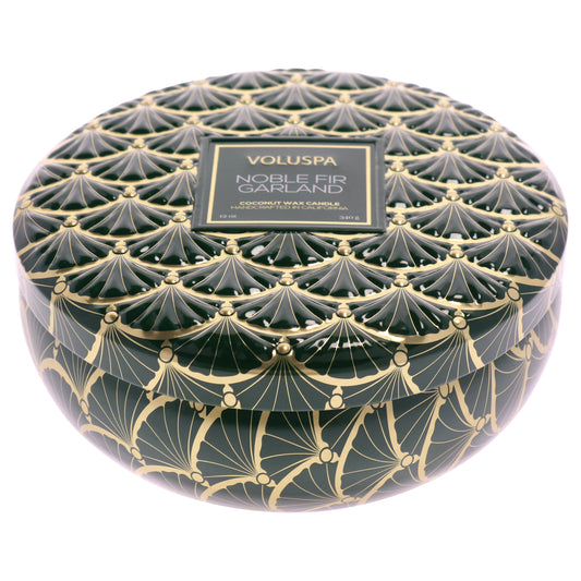 Holiday Collection 3 Wick Tin Candle - Noble Fir Garland