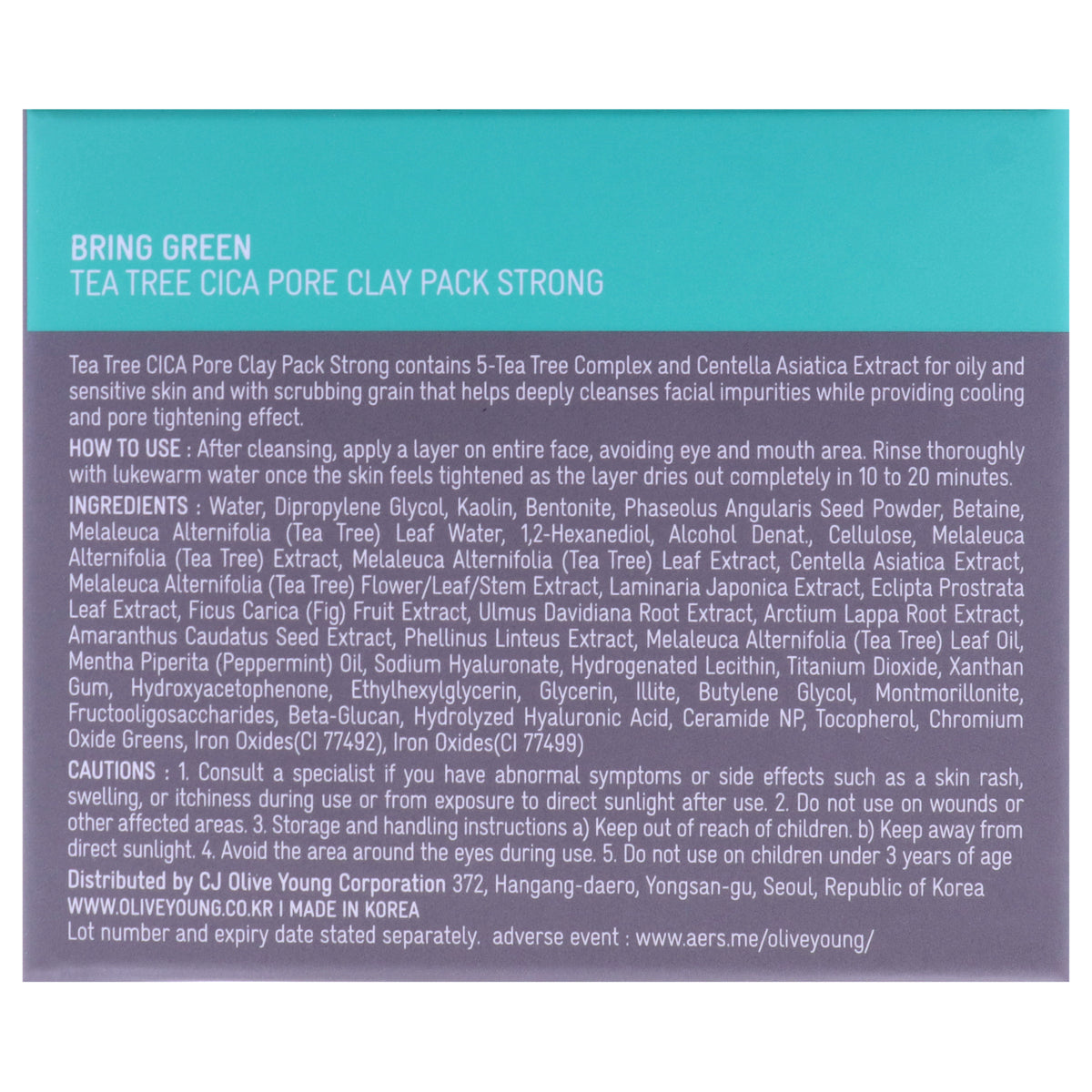 Pore Clay Pack Strong - Tea Tree Cica