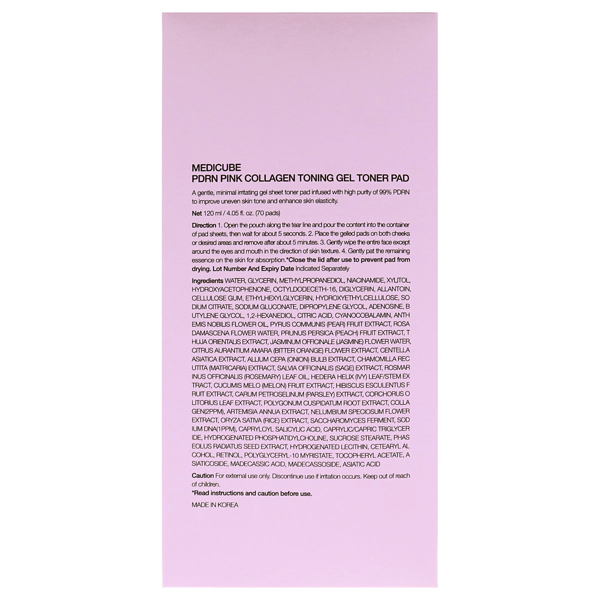 PDRN Pink Collagen Toning Gel Toner Pad Toners & Astringents