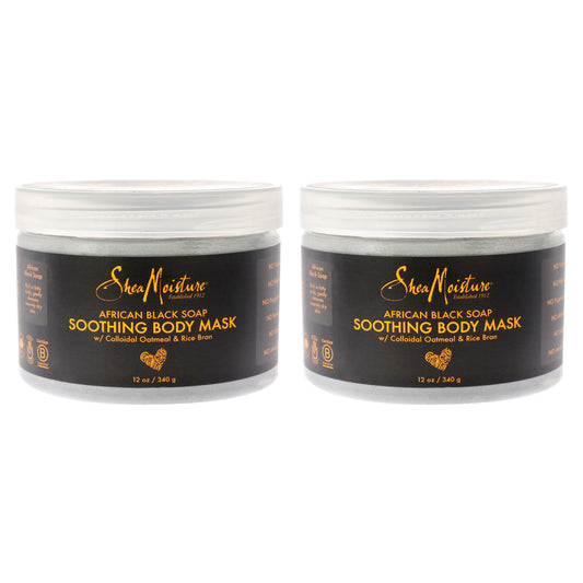 African Black Soap Soothing Body Mask - Pack of 2 by Shea Moisture for Unisex - 12 oz Mask