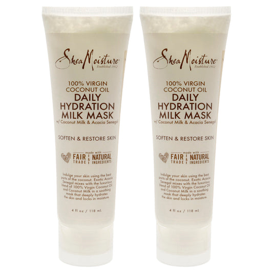 100% Virgin Coconut Oil Daily Hydration Milk Mask - Pack of 2 by Shea Moisture for Unisex - 4 oz Mask