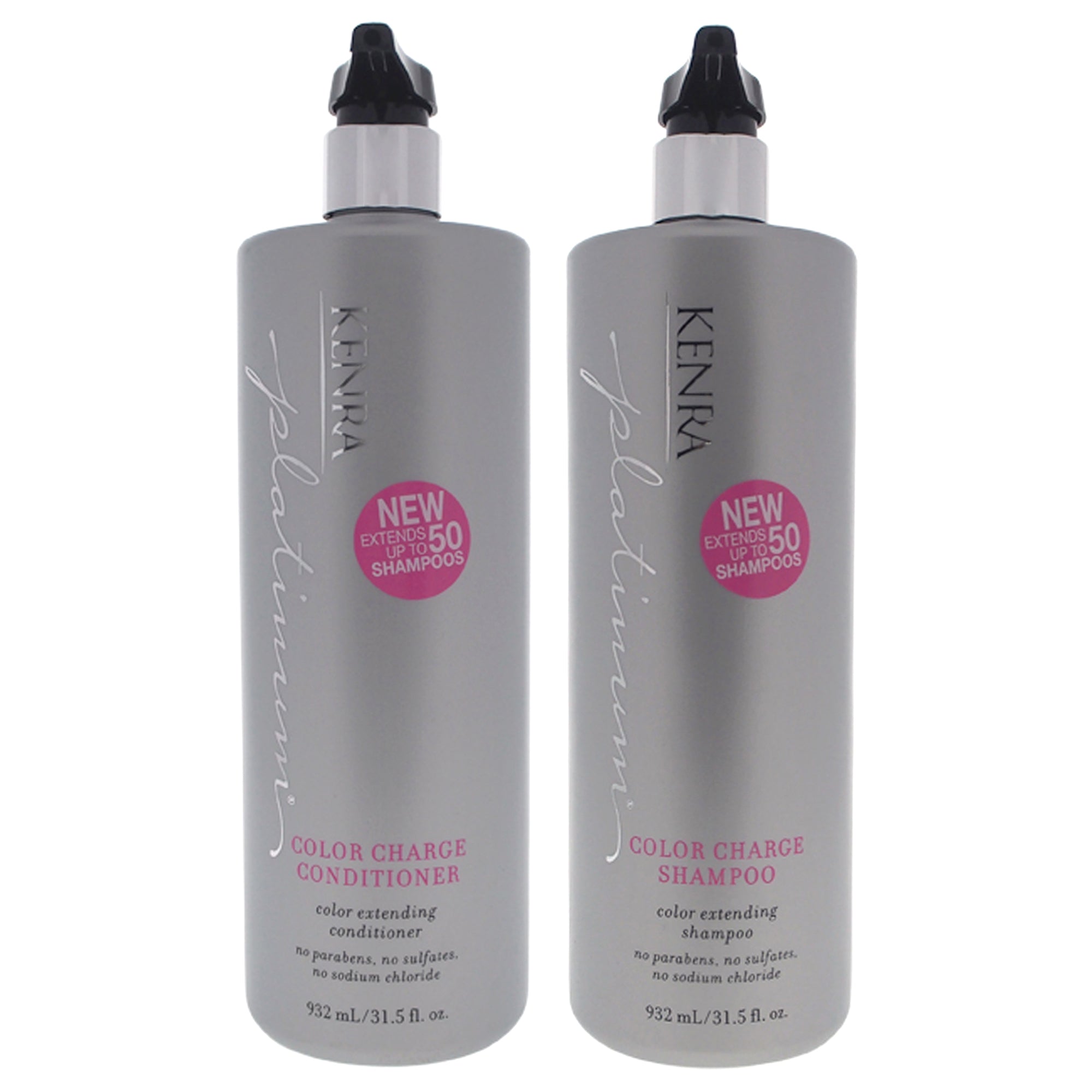 Platinum Color Charge Shampoo and Conditioner Kit by Kenra for Unisex - 2 Pc Kit 31.5oz Shampoo, 31.5oz Conditioner