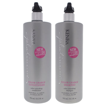 Platinum Color Charge Shampoo and Conditioner Kit by Kenra for Unisex - 2 Pc Kit 31.5oz Shampoo, 31.5oz Conditioner