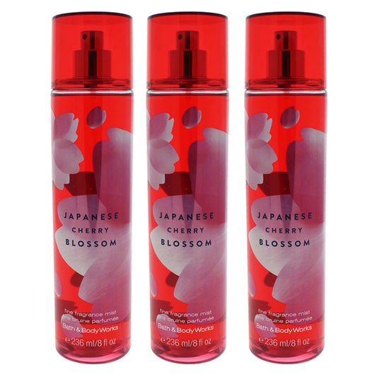 Japanese Cherry Blossom by Bath and Body Works for Women - 8 oz Fine Fragrance Mist - Pack of 3