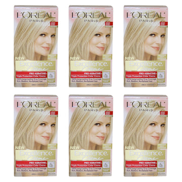 Excellence Creme Pro - Keratine - 9.5 NB Lightest Natural Blonde - Natural by LOreal Paris for Unisex - 1 Application Hair Color - Pack of 6