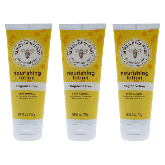 Baby Bee Nourishing Lotion Fragrance Free by Burts Bees for Kids - 6 oz Lotion - Pack of 3