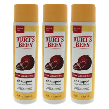 Very Volumizing Pomegranate by Burts Bees for Unisex - 10 oz Shampoo - Pack of 3