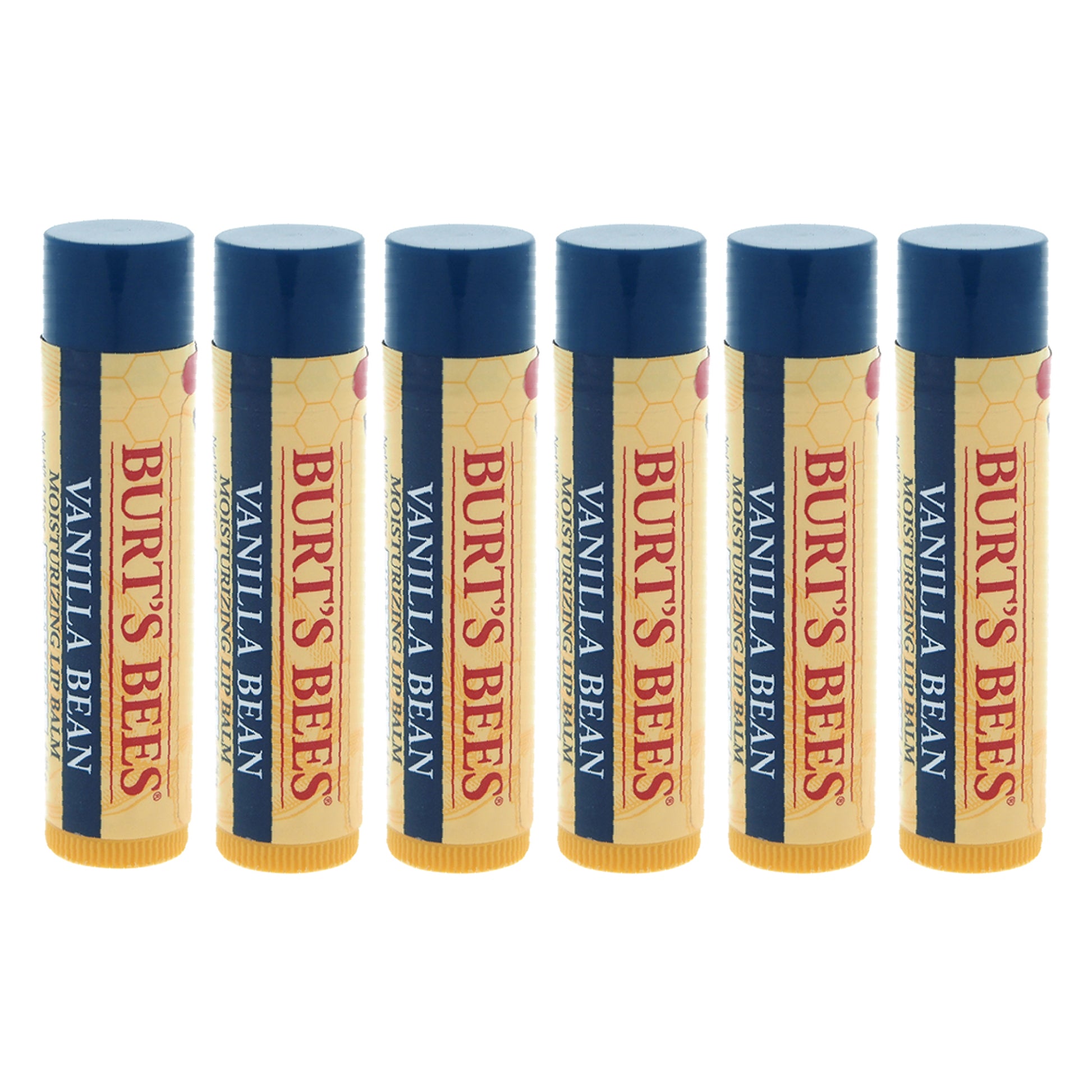 Vanilla Bean Moisturizing Lip Balm by Burts Bees for Unisex - 0.15 oz Lip Balm - Pack of 6