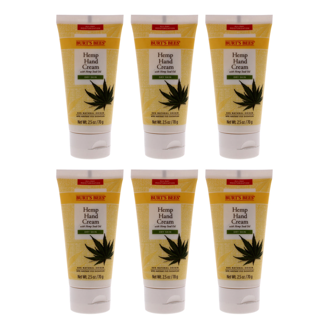 Hemp Hand Cream by Burts Bees for Unisex - 2.5 oz Cream - Pack of 6