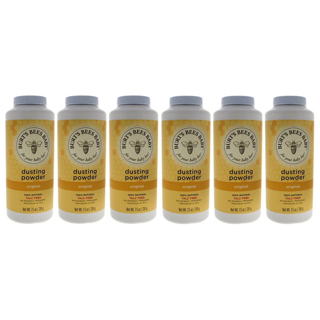 Baby Bee Dusting Powder Original by Burts Bees for Kids - 7.5 oz Powder - Pack of 6