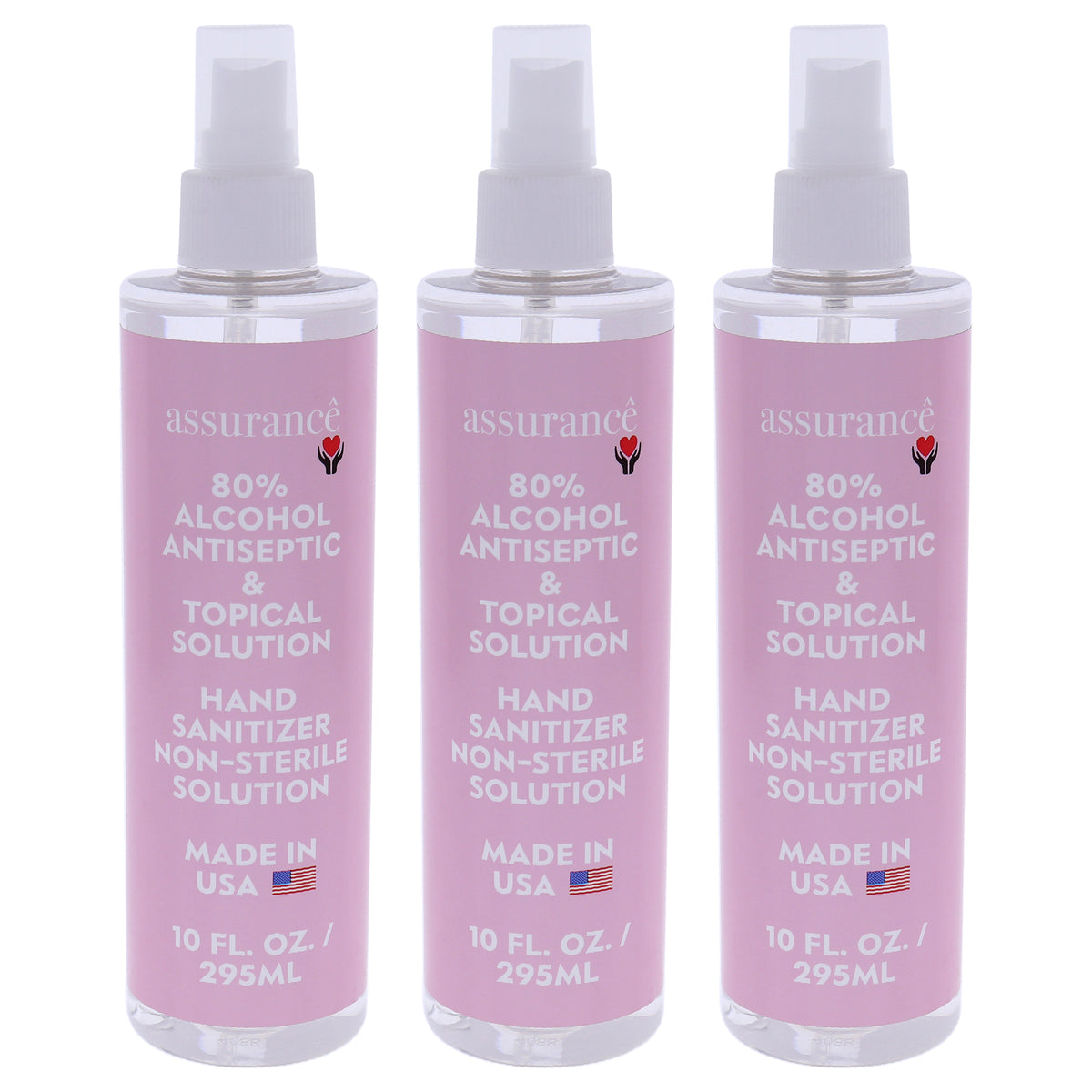 Hand Sanitizer Non-Sterile Solution by Assurance for Unisex - 10 oz Hand Sanitizer - Pack of 3