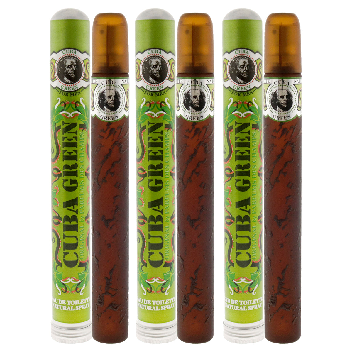 Cuba Green by Cuba for Men - 1.17 oz EDT Spray - Pack of 3