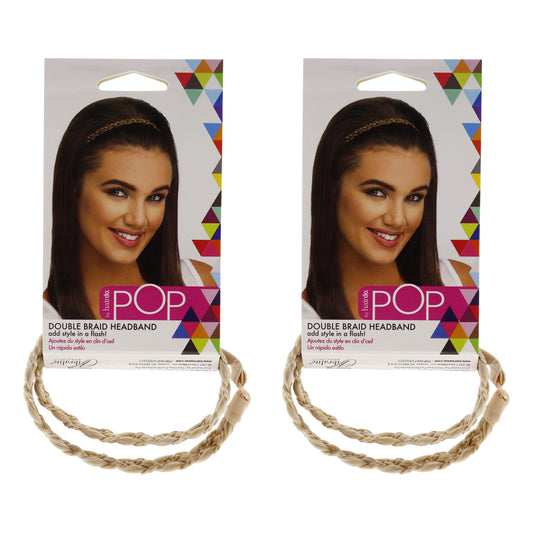 Pop Double Braid Headband - R22 Swedish Blond by Hairdo for Women - 1 Pc Hair Band - Pack of 2