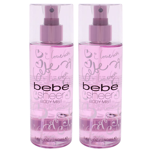 Bebe Sheer by Bebe for Women - 8.4 oz Body Mist - Pack of 2