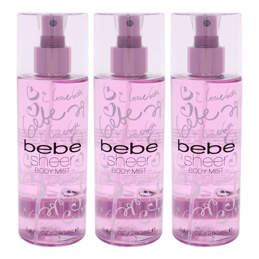 Bebe Sheer by Bebe for Women - 8.4 oz Body Mist - Pack of 3