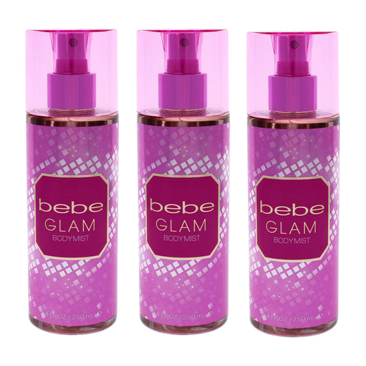 Bebe Glam by Bebe for Women - 8.4 oz Body Mist - Pack of 3